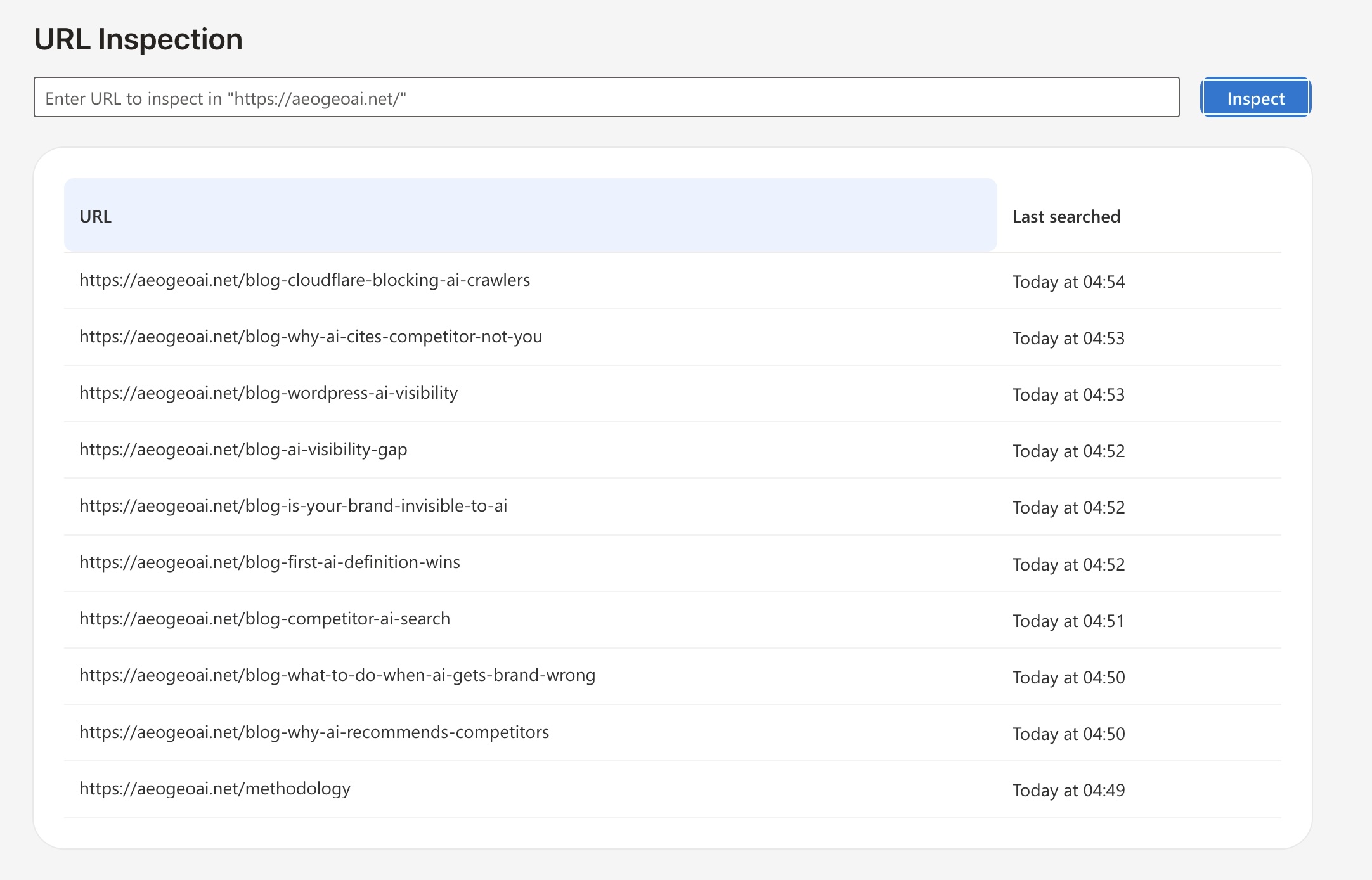 robots.txt for aeogeoai.net showing AI retrieval crawlers explicitly allowed: GPTBot, OAI-SearchBot, ClaudeBot, Google-Extended, PerplexityBot with Allow: /